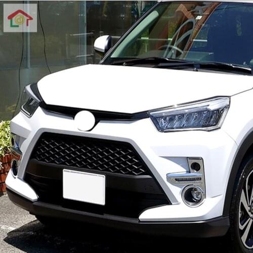For Toyota Raize A200 2020 2021 ABS Chrome Front Fog Lights Cover Front Fog Lights Strip Cover Trim Car Exterior Accessories