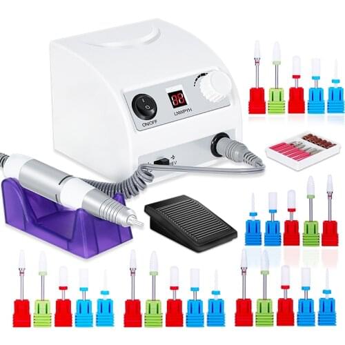 Electric Nail Drill Machine Kit Milling Cutter Nail Drill Bits Ceramic Mill Manicure Pedicure Tools