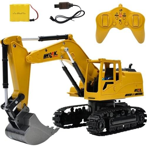 Hot Rc Car Toys Eight-way Alloy Excavator 1:24 Wireless Remote Control Children Charging Store