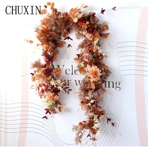 Retro Artificial Silk Rose Eucalyptus Leaves Plants Vine Hanging Wedding Party Decor Garland Home Party Garden Craft Arch Props