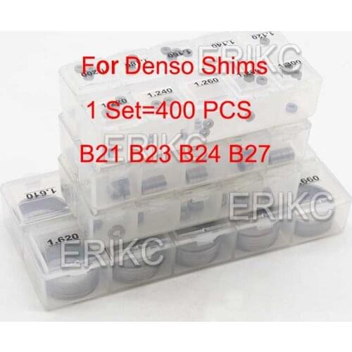 ERIKC 400 Pieces B21 B23 B24 B27 Gaskets CR Injector Ring Nozzle Spring Shims Box Fuel Injector Standard Sealing Washer E1022006