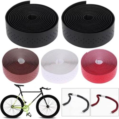 Bicycle Leather Handlebar Strap PU Leather Perforated Handlebar Strap Bicycle Handlebar Winding Strap Riding Accessories