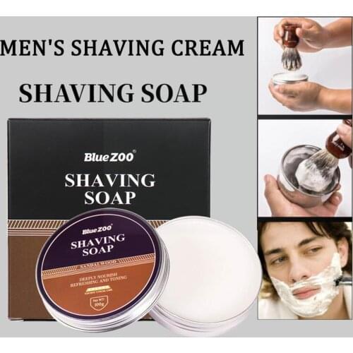 100g Mens Shaving Cream Mint Sandalwood Care Foam Safe Non-irritating Soap Cleaning Shaving Soap W1z4
