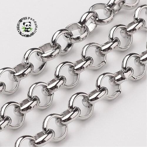 304 Stainless Steel Cross Rolo Chains For DIY Jewelry Making