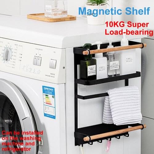 Magnet Fridge Shelf Paper Towel Roll Holder Magnetic Storage Rack Spice Hang Rack Decorative Metal Shelf Kitchen Organizer
