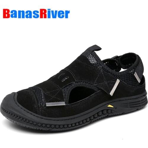 Mens Sandals Summer Breathable Walking Shoes Lightweight Gladiator Male Water Footwear 2021 New Handmade Walking Driving Outdoor