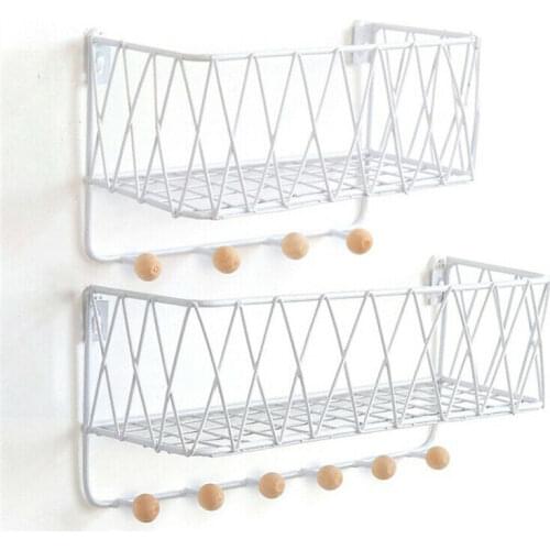 Wall Mounted Storage Holders Art Mesh Home Hook Hole Plate Storage Rack Shelf DIY Living Room Display Stand Organizer