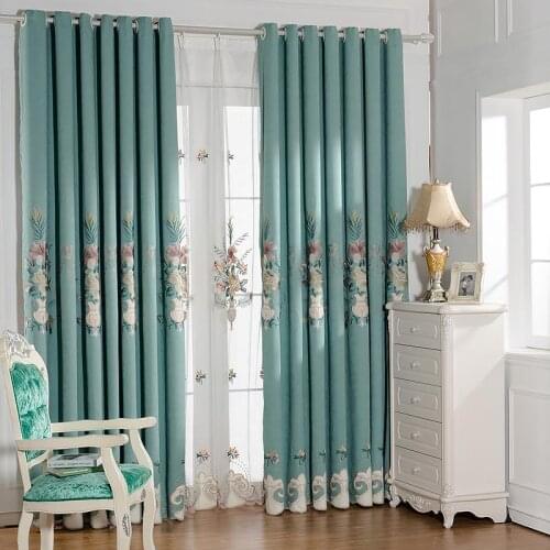 New Chinese Atmosphere Hundred Embroidery Snow Tiffany Curtains for Living Dining Room Bedroom