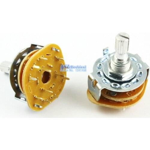 12 Pieces 3 Pole 3 Position 3P3T Channel Band Rotary Switch Selector