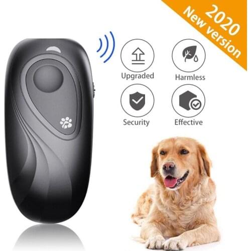 Portable Handheld Ultrasonic Dog Anti Barking Device 2 in 1 Dog Training Aid Control Range of 16.4 Ft w/Anti-Static Wrist Strap