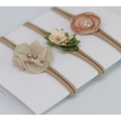 3Pcs Newborn Baby Flower Headband Set Infant Bowknot Lovely Girls Headwear Gift Children Kids Princess Band Hair Accessories