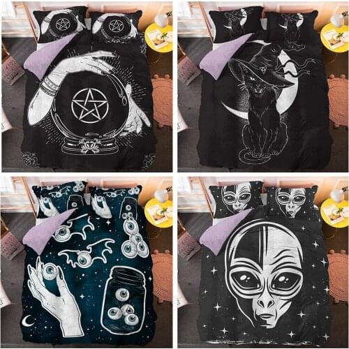 Drop Shipping Luxury 3D Bedding Set Black And White Pattern Comforter Sets Queen King Size Bohemian Home Decor