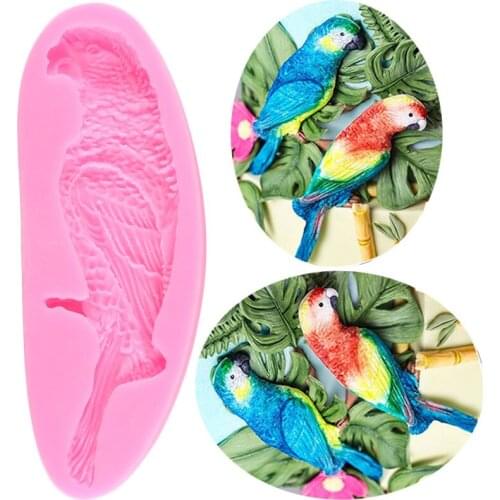 3D Birds Silicone Mold Parrot Fondant Cake Decorating Tools Soap Clay Resin Mold Candy Cookie Baking Chocolate Gumpaste Moulds