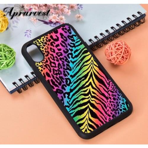 Aprarvest Rainbow Zebra N Cheetah Silicone Rubber Phone Case Cover For iPhone 6 6S 7 8 PLUS X XS XR 11 12 MINI PRO MAX