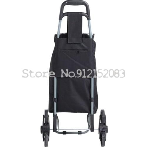 Portable Shopping Cart Grocery Shopping Cart Six-wheel Stair Climbing Trolley Towing Luggage Trolley Oxford Cloth Removable And