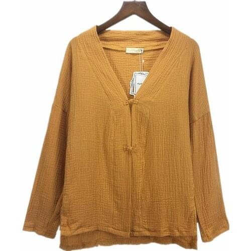 Plus Size Women Blouses Shirts cotton linen Blouses Cardigan Full Sleeves Printed Shirts Womens Tops Autumn clothes 4XL 5XL 6XL