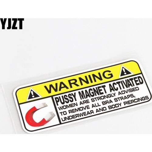 YJZT 12.2CM*5CM Fashion WARNING Graphical Car Sticker Motorcycle Decal PVC 13-0768