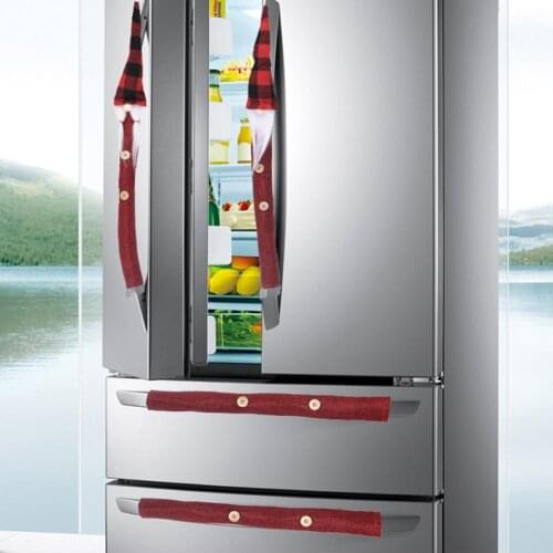 8Pcs/Set Cloth Christmas Gnome Microwave Oven Fridge Handle Protective Cover