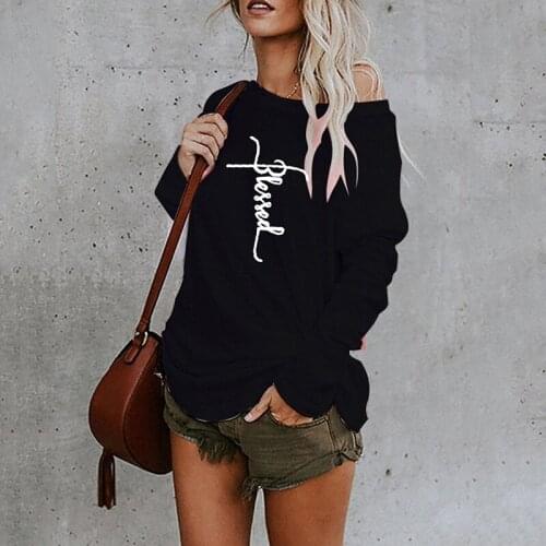 2021 Autumn Letter Print Women T-Shirt Fashion Casual Y2k Dill Tops Long Sleeve Loose Tees Off Shoulder Pullover Roupas Feminina