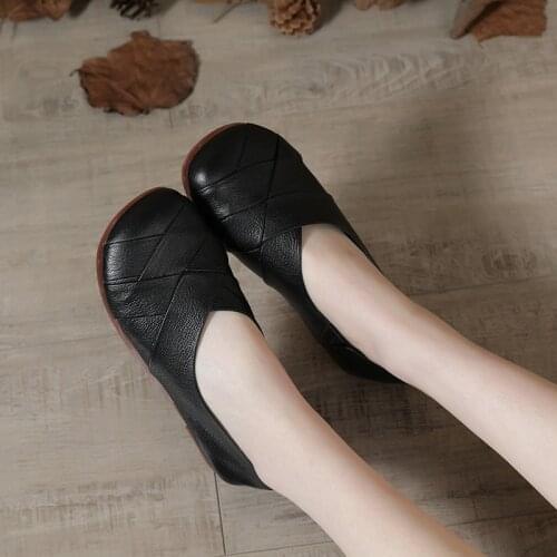 Womens shoes 2021 summer new leather flats Classic Comfort soft sole Designer women shoes genuine leather Breathable flats shoes