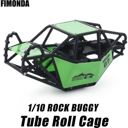 1/10 RC Rock Buggy Roll Cage Body High-Strength Composite Nylon Plastic Custom Tube Chassis Kit Green/Red for Off-Road Car Toy