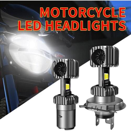 1PCS Motorcycle Headlight H4 LED BA20D H6 P15D HS5 Hight Low Beam Motorbike Bulbs 6000K Scooter 12-85V