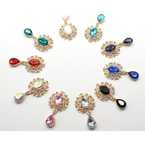 10pcs/lot 46*25MM KC Metal Sewing Buttons for Clothing Diy Manualidades Hair Accessories Decorative Rhinestone for Needlework