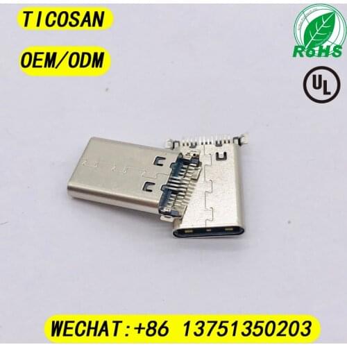 10 pcs/lot TICOSAN USB3.1 12 pin Type-C MALE SMT Flat Edge USB C Connector Plug Socket conn