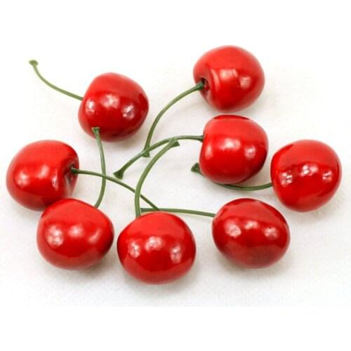1000pcs Artificial Fruits Simulation Cherry Cherries Fake Fruit and Vegetables Home Decoration Shoot Props WB11