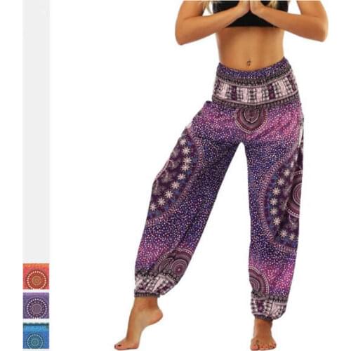 2021 fashion bohemian print pants holiday beach harem pants loose casual women pants summer trousers