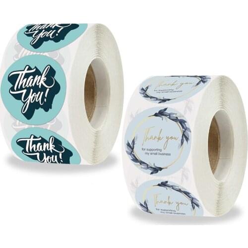 500Pcs/Roll Thank You Sealing Sticker Round Paper Adhesive Label 3.8cm Circle Gift Packaging Stickers Baking Decoration Labels