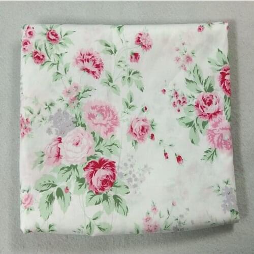 50x160cm New Beautiful Big Pink Flower Cotton Fabric For DIY Sewing Quilting Clothing Bedding Home Decor