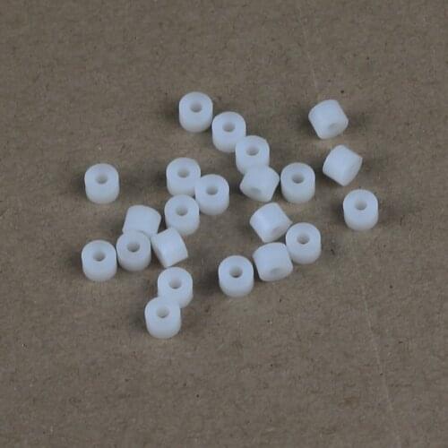 80pcs 2.5mm Inner Dia Round ABS Metric Spacer 2mm Length Round Straight Tube Spacer Plastic Standoff Assortment for DIY