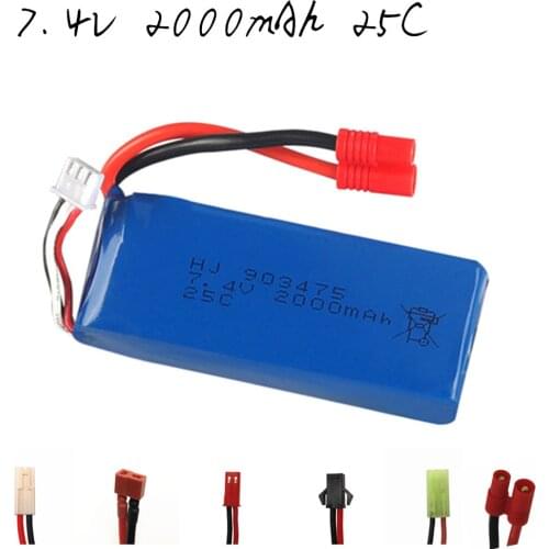 7.4V 2000mAh Lipo Battery for Syma X8C X8W X8G X8HC HQ899 Quadrocopter 12428 RC Car 7.4 V 2000 mAh Lipo Battery 903475