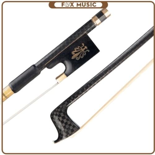 4/4 Size Violin Bow Carbon Fiber Bow Ebony Frog Grid Carbon Fiber Bow White Mongolia Horsehair Well Balance