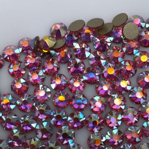 Free Shipping Rose AB Color ss20 Size 8 Big and 8 Small Non Hot Fix Glue On Rhinestone