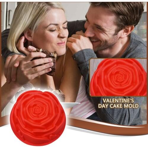 Valentines Day Cake Mold Baking Tools Silicone Large Rose Cake Mold Chocolate Mold Soap Mould Wedding Cake Decorating Tools