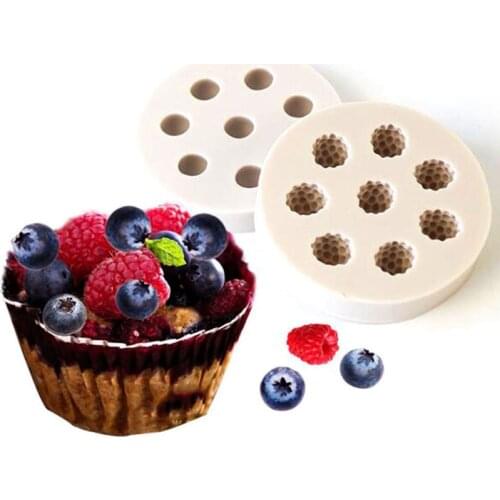 1pc 8 Holes Raspberry Blueberry Shape Cake Mold Silicone Berry Fondant Mold Cake Decoration Tool