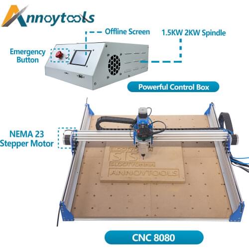 CNC8080 Milling Cutting Engraving Machine DIY 3 Axis CNC Router Laser Engraver GRBL1.1 for Wood PCB PVC Carving