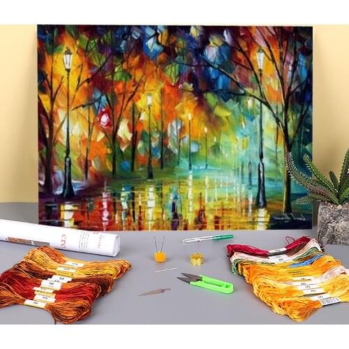 Emotions Trees Printed Canvas 11CT Cross-Stitch Embroidery Kit DMC Threads Needlework Craft Hobby Knitting Sales For Counted