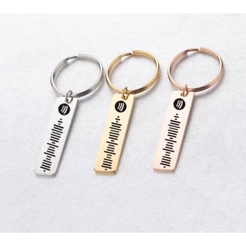 Custom Key Chains Music Spotify Scan Code Keychain for Women Men Personalizeds Laser Engrave Jewelry Keychain Charms