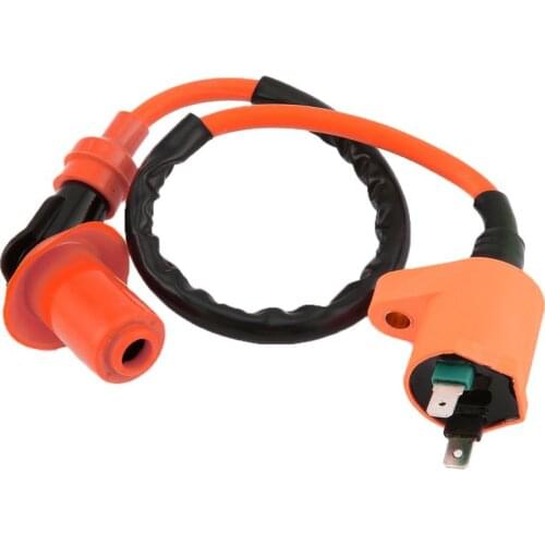 Modified Orange Ignition Coil 6-Pin AC Igniter A7TC Spark Plug For GY6 50CC 125CC 150CC