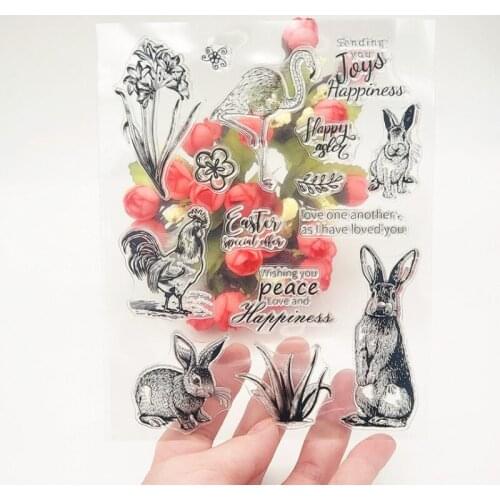 Kawaii Easter Bunny Silicone Clear Seal Stamp DIY Scrapbooking Embossing Photo Album Decorative Rubber Stamp Art Handmade Puzzle