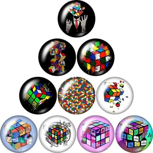 Love game Magic Cube puzzle educational Smart 12mm/16mm/18mm/25mm Round photo glass cabochon demo flat back Making findings