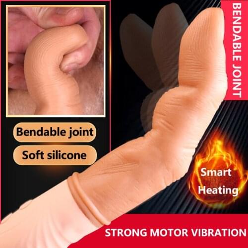 New Big Finger Heating Dildo Vibrator Soft Silicone Penis G Spot Vagina Vibrators Masturbator Flirting Adult Sex Toys For Women