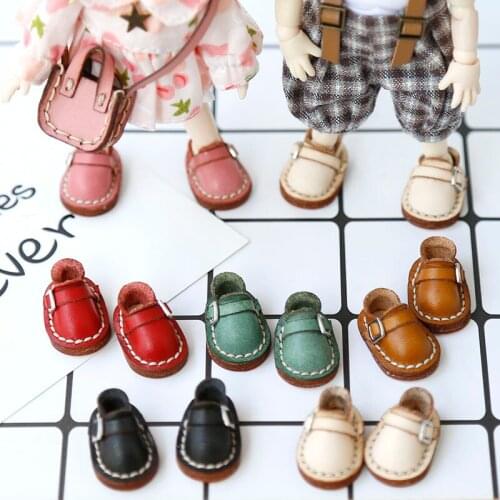 Ob11 doll shoes bjd shoes cowhide copper buckle leather boots for obitsu11,GSC clay,body9,YMY,1 / 12BJD doll Accessories boots