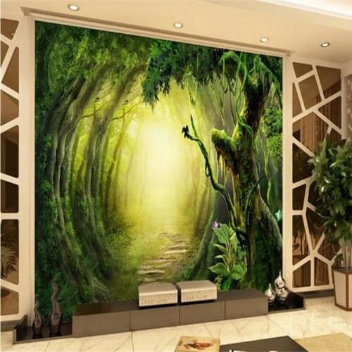 Custom wallpaper 3d fantasy woods trail TV background wallpaper mural decoration - high-grade waterproof material