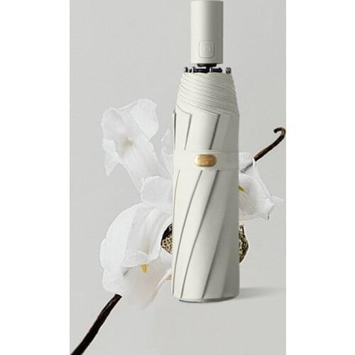 Simple Design Clear Umbrella Automatic Same Color Coating Sun Protect Umbrellas Rain Women Folding Black Men Umbrella Paraguas