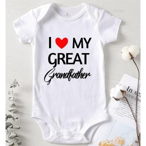 Printing I Love My Grandfather One Piece Jumpsuit Toddler Girls Clothing New Born Baby Clothes Bodysuit for Newborns