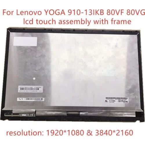 LCD replacement For Lenovo YOGA 910-13IKB 80VF 80VG 13.9" LCD Touch Screen Digitizer Assembly UHD 5D10M35107 FHD 5D10M35047